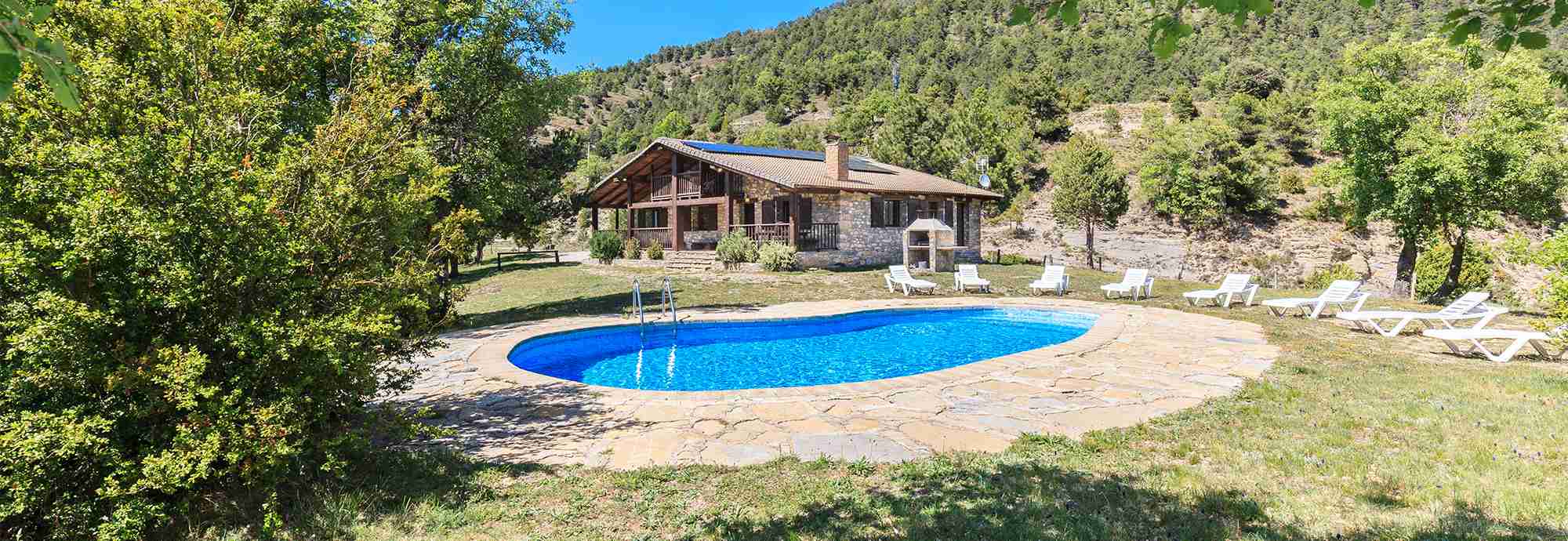 Mountain retreat in impressive canyon of the Pyrenees 